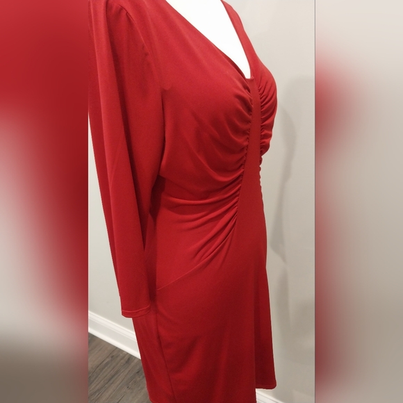 laundry by design Dark Red Ruched Bodycon Dress Size L - Picture 7 of 12